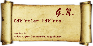 Gürtler Márta névjegykártya