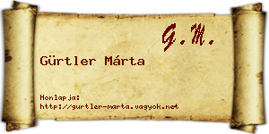Gürtler Márta névjegykártya